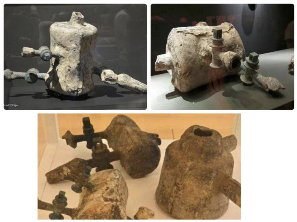 history_hacked's tweet photo. Faucets unearthed from Pompeii. 

They used modern valves 2,000 years ago? https://t.co/TV0lAHDjP8