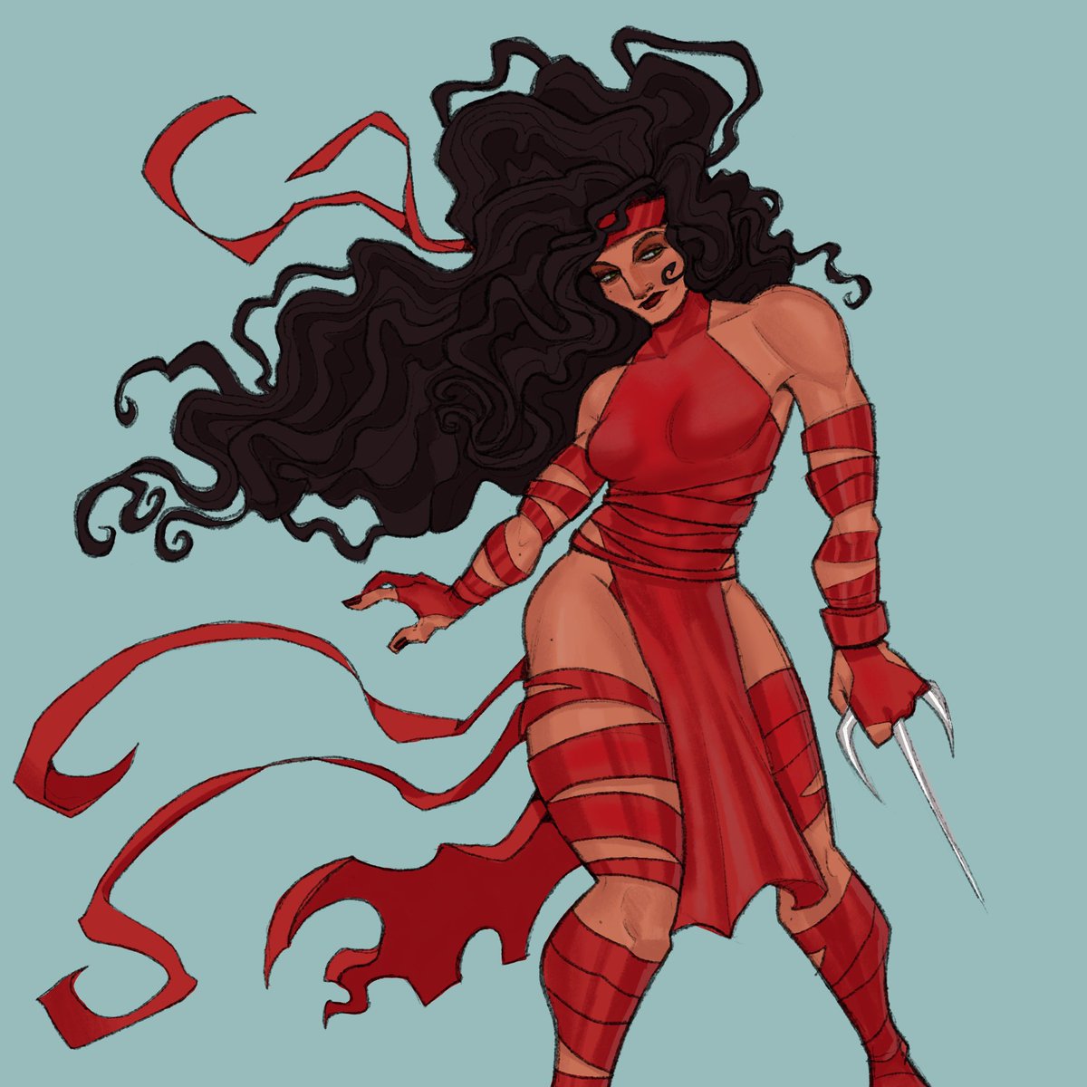 SoupofWorms's tweet photo. #elektra fanart. she’s fun to draw https://t.co/cWhjtXekkR