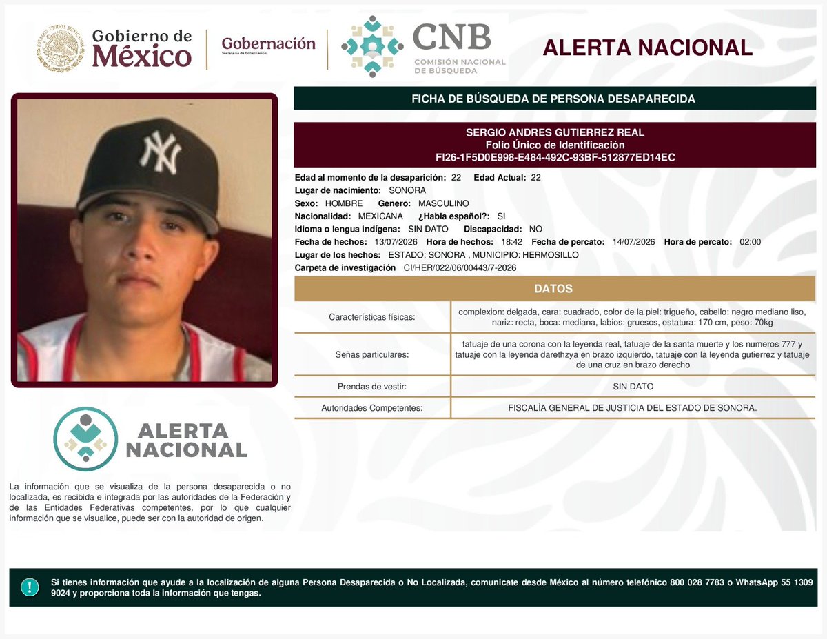 MetroCDMX's tweet photo. Si tienes información para localizar a las siguientes personas: 

Diana Díaz Orozco
José de Jesús de Santos Padilla
Cecilia Hernández Morales
Sergio Andrés Gutierrez Real

Comunícate con la Comisión de @Busqueda_MX, mediante el número telefónico:
☎️ 800 028 7783 

Agradecemos tu apoyo y colaboración. #AlertaNacionalDeBúsqueda