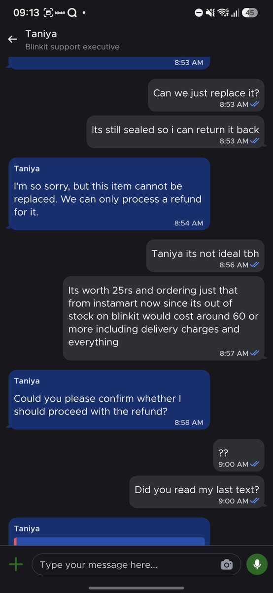 AchaJaaneDo's tweet photo. @letsblinkit  first of all you're literally disappointing with your support.
The product has 72 hrs replacement policy.
It came in puffed packaging so as @Amul_Coop has printed and asked to return it i did it.
Why are you not replacing it despite having inventory? https://t.co/xFz0xfuRlJ