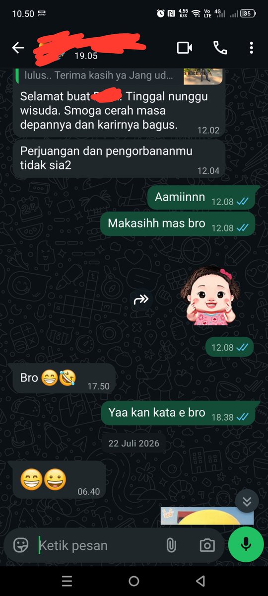 Justnennaa's tweet photo. 15 tahun kenal, dia yg sll ksh support ketika aku down, sedih dan bahagia. Teman cerita yg bs diajak berantem. Yg gk pernah lupa ucapin hal2 bahagia dlm hidup. Meskikdg telat. 
Teman yg kdg nyebelin, dia g pernah berikan aku harta tp dia sll jd teman disaat org lain pergi mksh ya https://t.co/5nWqrYXrcM