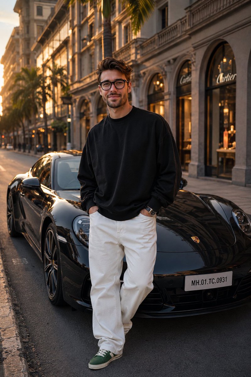 Cinematic street fashion portrait