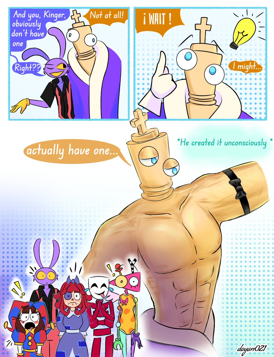 dayanart_021_'s tweet photo. The bow✨ part 1
I think it took me a long time, sorry. Besides, I really wanted to draw Kinger like this, haha. I hope you like it.   
#jax #pomni #tadcpomni #tadcㅤ #theamazingdigitalcirus #tadcfanart #tadcfandom
#jax_tadc #jaxfanarts #ragatha https://t.co/tcdbu6m2bz