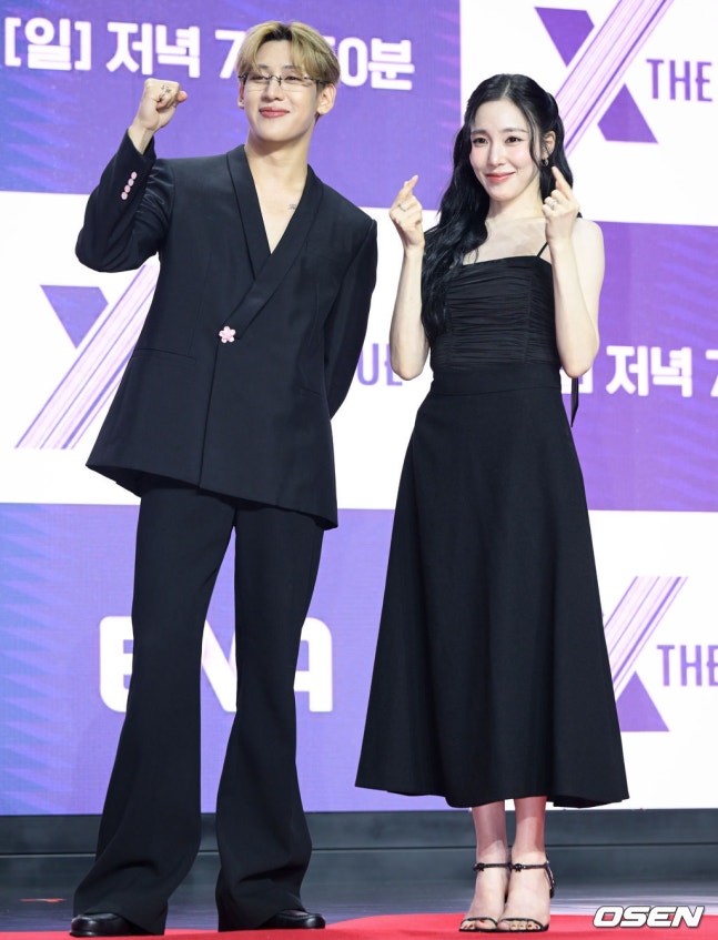 Kstyle_news's tweet photo. 【PHOTO】少女時代 ティファニー＆GOT7 ベンベンら、新バラエティ番組「X THE LEAGUE」制作発表会に出席 https://t.co/7637MYSrUa