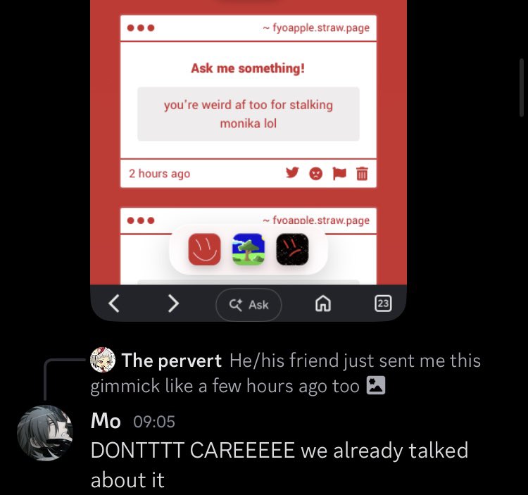 sickapple2's tweet photo. Fuck...? Really...?? Im sorry.... Im so fuckinv sorry...im so sorry that monika dont give a shit about that....fuckkkkk thats so horrible....im so sorry that you guys are just porn to her..... https://t.co/QQilHowSZq