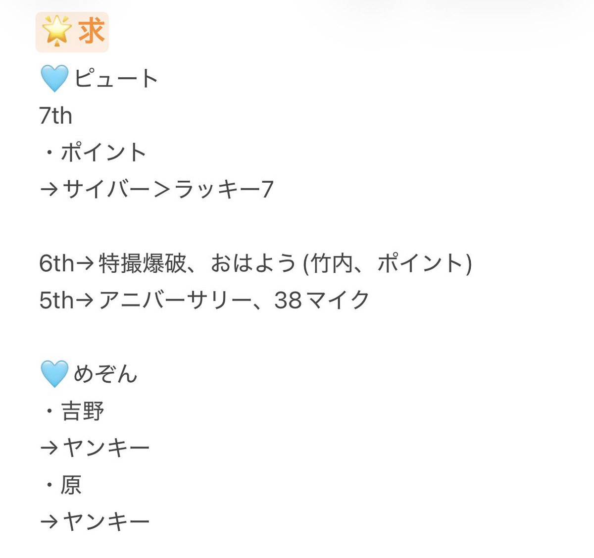 s_a225_moon's tweet photo. @xx
よしもとコレカ 交換

【求】ピュート＞めぞん
※画像1枚目参照

【譲】画像2枚目参照

・異種交換可
→画像3枚目は交換のみ
→画像4枚目、過去カードはお譲りのみ可
※5th、6thのカードは続くリプ参照
(¥50/枚で3枚以上〜、送料負担します🙇‍♂️)
・郵送希望 https://t.co/ld9zqDoRDO
