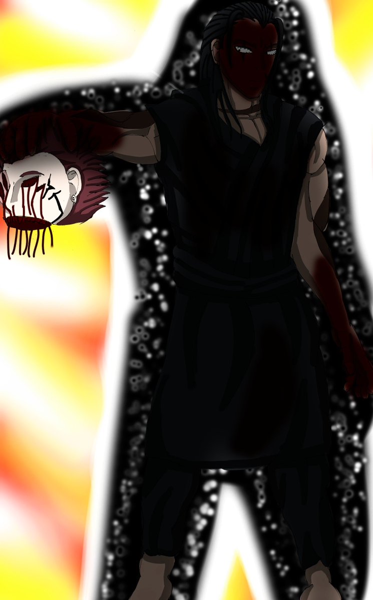 LiemSquadmate's tweet photo. (and through my domain draining both of their energies and accelerating time once more, I soo make quick work of sukuna, blitzing and tearing his head off clean before erasing him.

One down. One to go. https://t.co/nFeMQowgNw