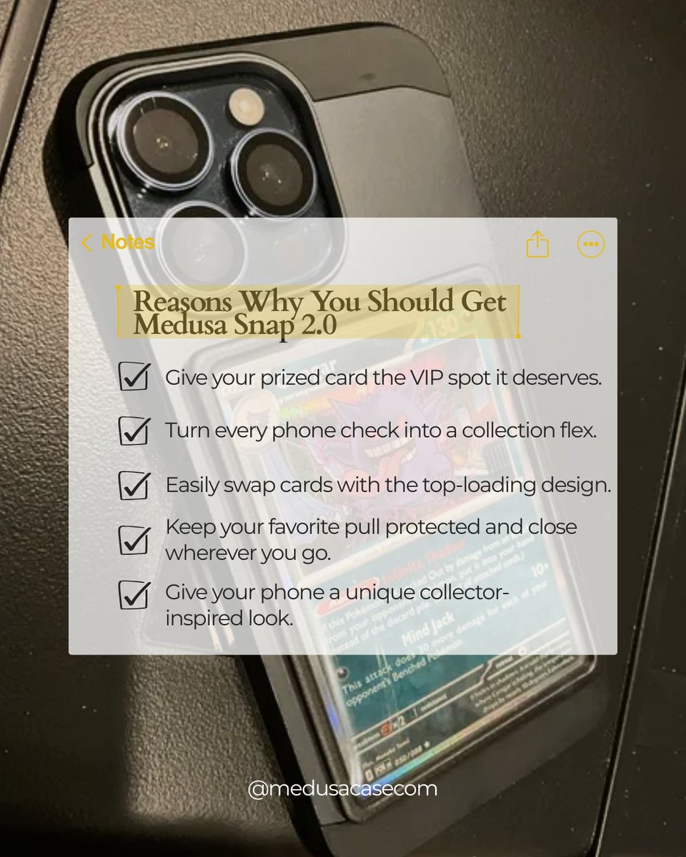 medusacasecom's tweet photo. Phone check or card reveal? With Medusa Snap 2.0, it’s both. 👀

#MedusaSnap #pokemonTCG #pokemoncommunity https://t.co/aLQXNwx3gq