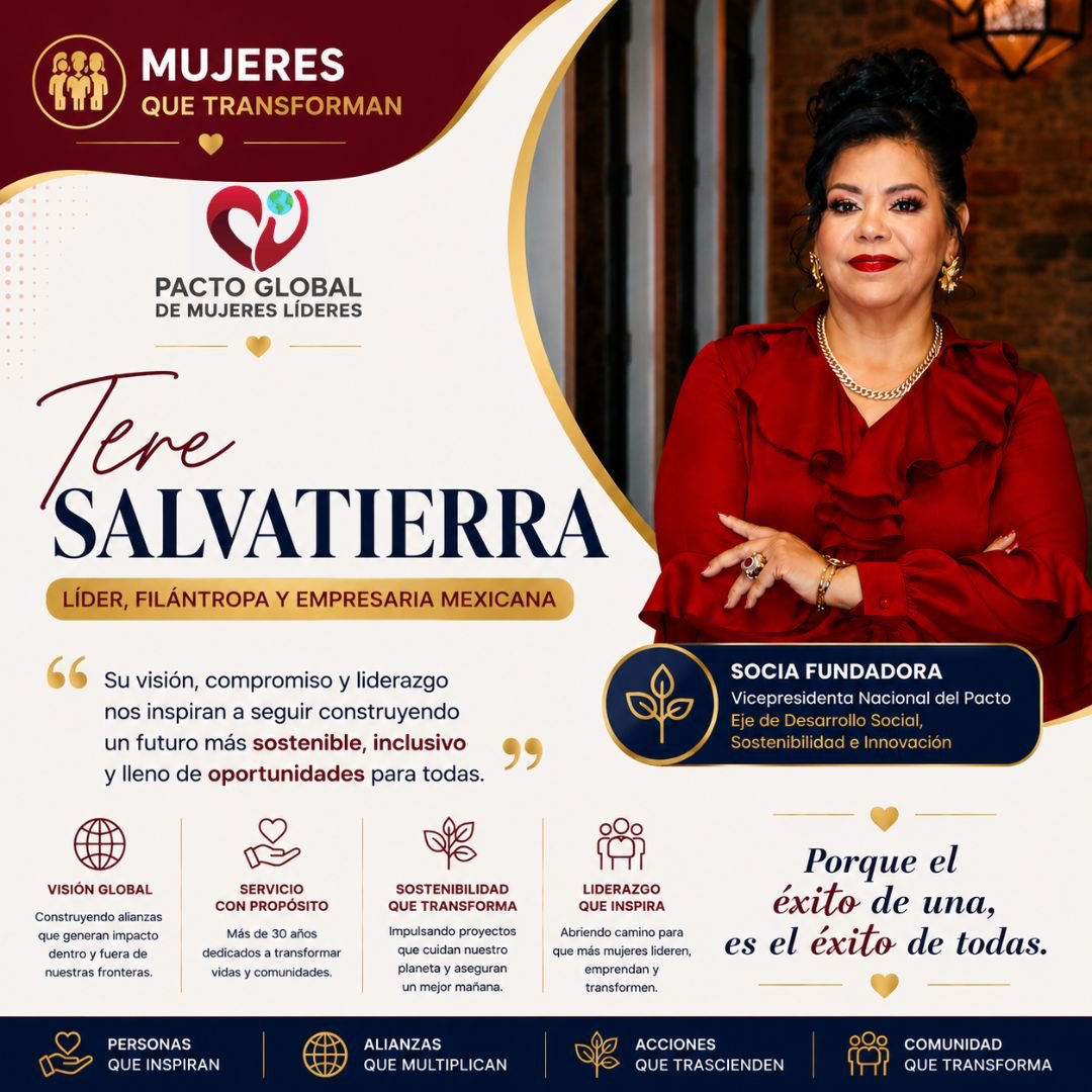 PactoMujerLider's tweet photo. 🟨 #MujeresQueTransforman
El liderazgo deja huella cuando inspira, une y transforma.
Hoy reconocemos a Tere Salvatierra, cuya trayectoria demuestra que el compromiso social y la sostenibilidad pueden cambiar realidades. 🌱
❤️ #PactoGlobalDeMujeresLíderes https://t.co/5nA232RBOj