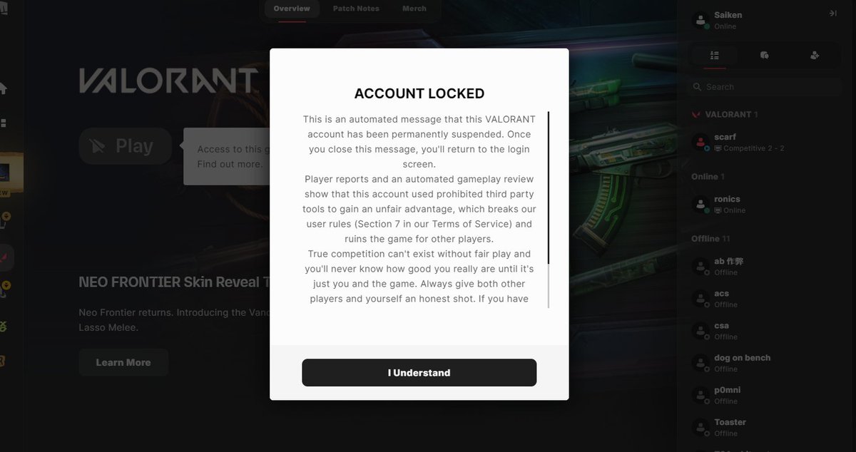 zayedfps's tweet photo. am getting false banned
@ItsGamerDoc @RiotSupport @deteccphilippe plz help someone i got banned then unbanned and then again 3 hours later https://t.co/IQghpLw4v2