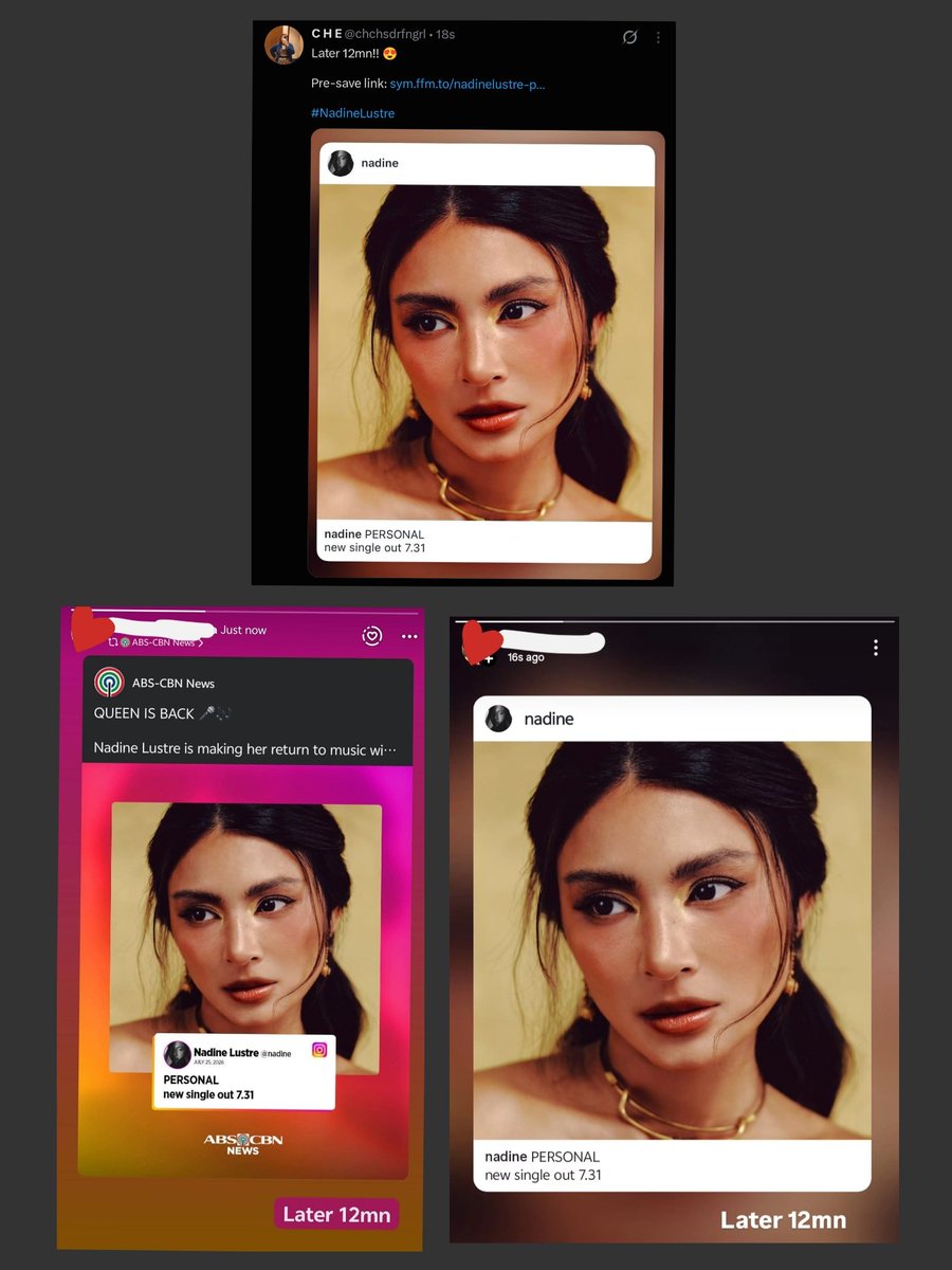 chchsdrfngrl's tweet photo. @NaddictsOfc After so many years, Nadine is finally back in her music era. I've always loved her music and can't wait to stream PERSONAL later. Always here to support you, Nadine. ❤️

#NadineLustre #PERSONAL #SpotifyGiveaway #NewMusic #StreamPERSONAL https://t.co/zLR1cVKeFy