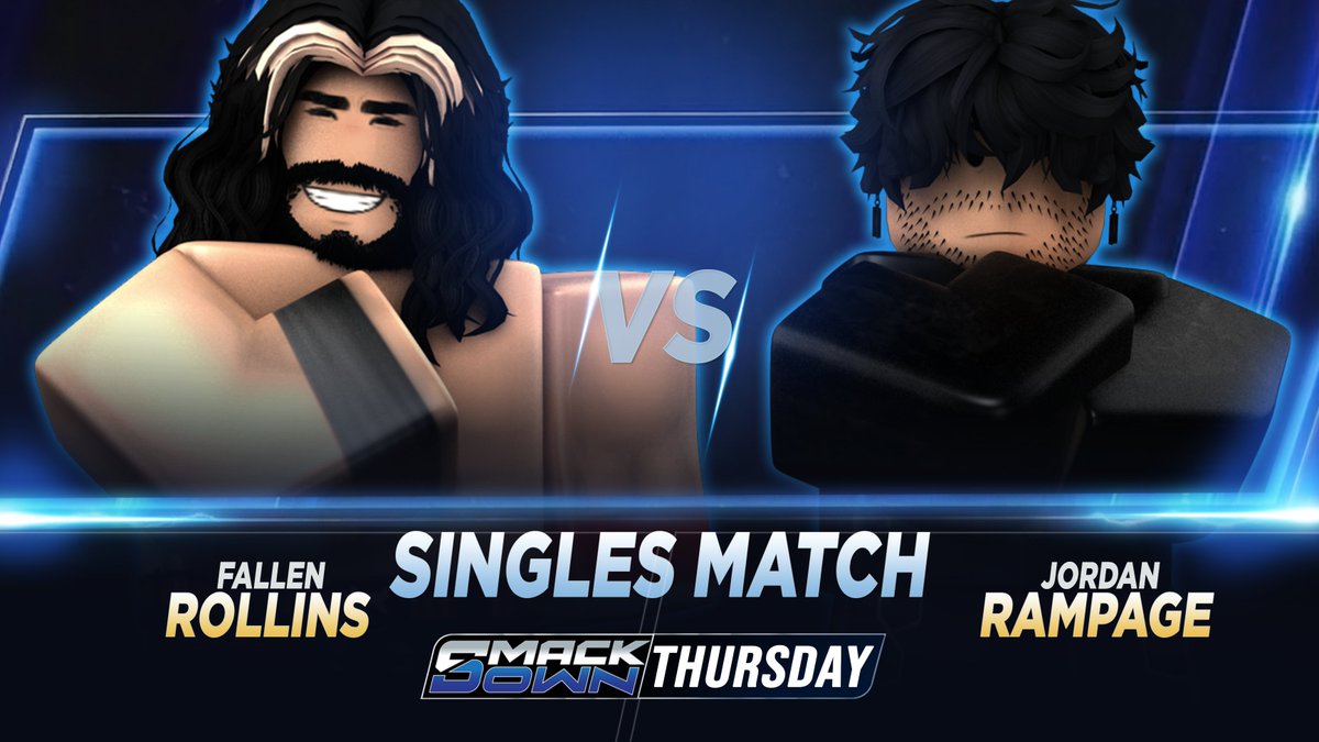 _WWERoblox's tweet photo. Thursday Night ON #Smackdown

@SClubStark vs. @dunkordrop 
-
@xR3AP cashes in his rematch clause as he takes on @luchisignature2 
-
#PBL defends his championship
-
@fallenglxry vs. @jordanrampage23 

TONIGHT! 6PM EST https://t.co/8gUXyfHmL4
