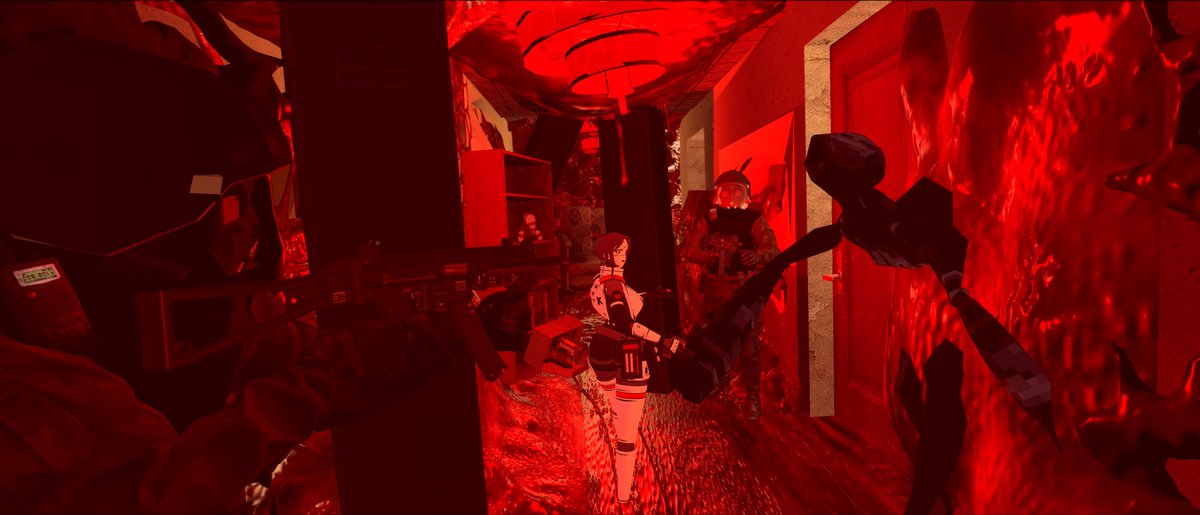 Crabnidroid's tweet photo. "Corrupted Wellness Check w/ Kolibri and her Volkspolizei Squad"

[It was a bitch to make good poses with the firearms but I think it came out great in the end. Let me know what yall thought! :D]

#garrysmod #SIGNALISart #Signalis https://t.co/TK0CxEcayl
