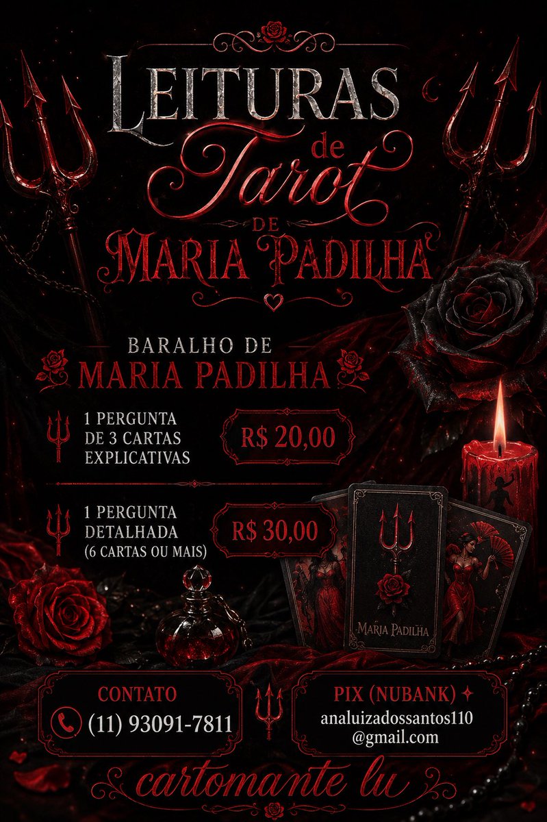 dunbarfavs's tweet photo. Mesa aberta agora com atendimentos imediatos!!!!!!!

Tags: cartomancia baralho consulta cartas oraculo cartomante coven grimório serviços magia wicca umbanda maria padilha tarot cartas #tarotw #fypシ゚viral #गौ_सुरक्षा_अभियान #Espiritualidade https://t.co/VwdvqE31oF