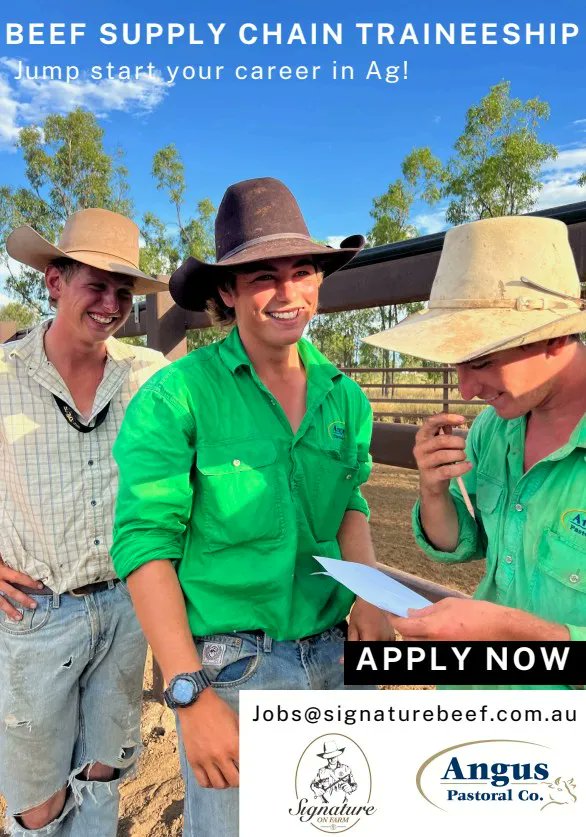 rftte's tweet photo. Beef Supply Chain Traineeships NOW OPEN!  @AngusJosie &amp; Signature Onfarm are looking for enthusiastic, practical and motivated individuals who are ready to build a rewarding career in the beef industry... https://t.co/6QN83QsZ8J #rftte #aussieag #agriculture #beefaustralia https://t.co/948DeNGkXF