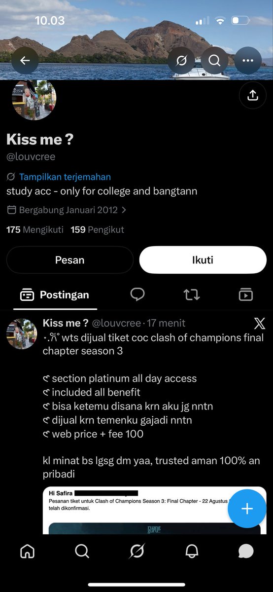nisani_28's tweet photo. @buyinggch Ini juga SCAMM !!! https://t.co/s8j01tZwCJ