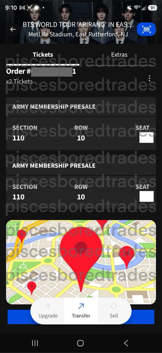 mangiestar's tweet photo. [posting for a friend]

WTS / selling 

my friend upgraded her bts metlife tickets for day 1 ! 

looking to sell 2 tickets in section 110 row 10, they’re $725 each (can do a little lower)

 you’re interested dm me or her on ig !

ig: piscesboredtrades https://t.co/J04CCwPuHb
