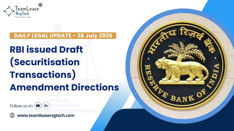 Tlregtech's tweet photo. The Reserve Bank of India’s draft amendments to the Securitisation Transactions Directions seek to strengthen the regulatory framework governing Securitisation Notes (SNs).

Read Notification - https://t.co/UMAWU7ChLG https://t.co/6kxfXot0Jd