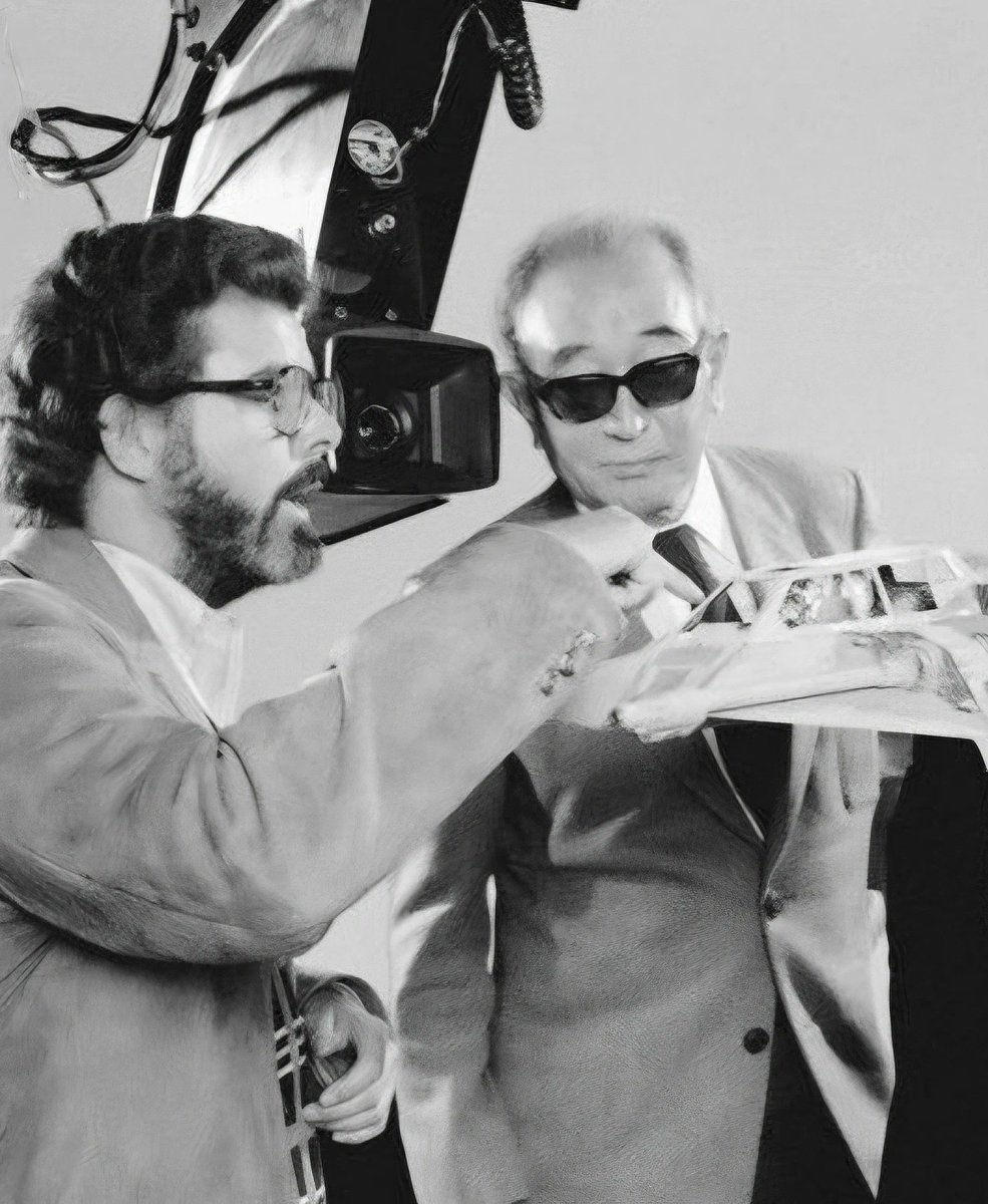 auteurhouse's tweet photo. Akira Kurosawa visits George Lucas on the set of 'The Empire Strikes Back' (1979). https://t.co/rgx321kJeM