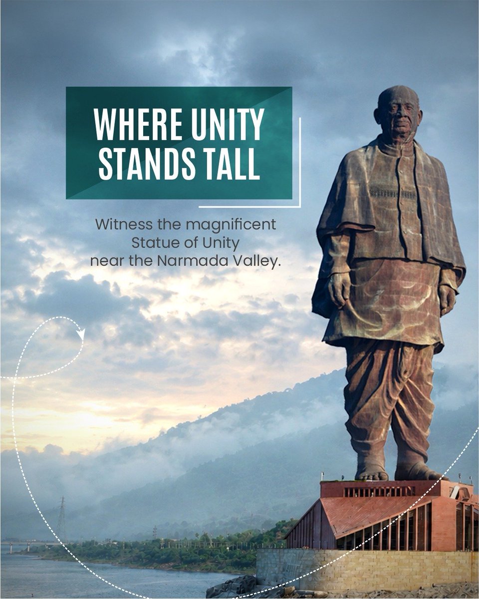 souindia's tweet photo. Stand before the world's tallest statue and witness a symbol of unity, vision, and pride. Every angle tells a story. Every visit creates a memory. Experience the grandeur of the Statue of Unity at Ekta Nagar, Gujarat.
#StatueOfUnity #EktaNagar #BucketListDestination #TravelGujarat #ExploreIndia
@GujaratTourism @tourismgoi @sanghaviharsh