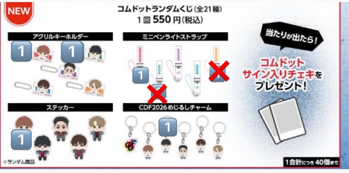 ayk_ok_88's tweet photo. CDF ラムダムくじ　交換

【求】ひゅうが同種

【譲】画像のもの

お心当たりがある方はご連絡お願いします。
#コムドット https://t.co/VXcWkgQQe6