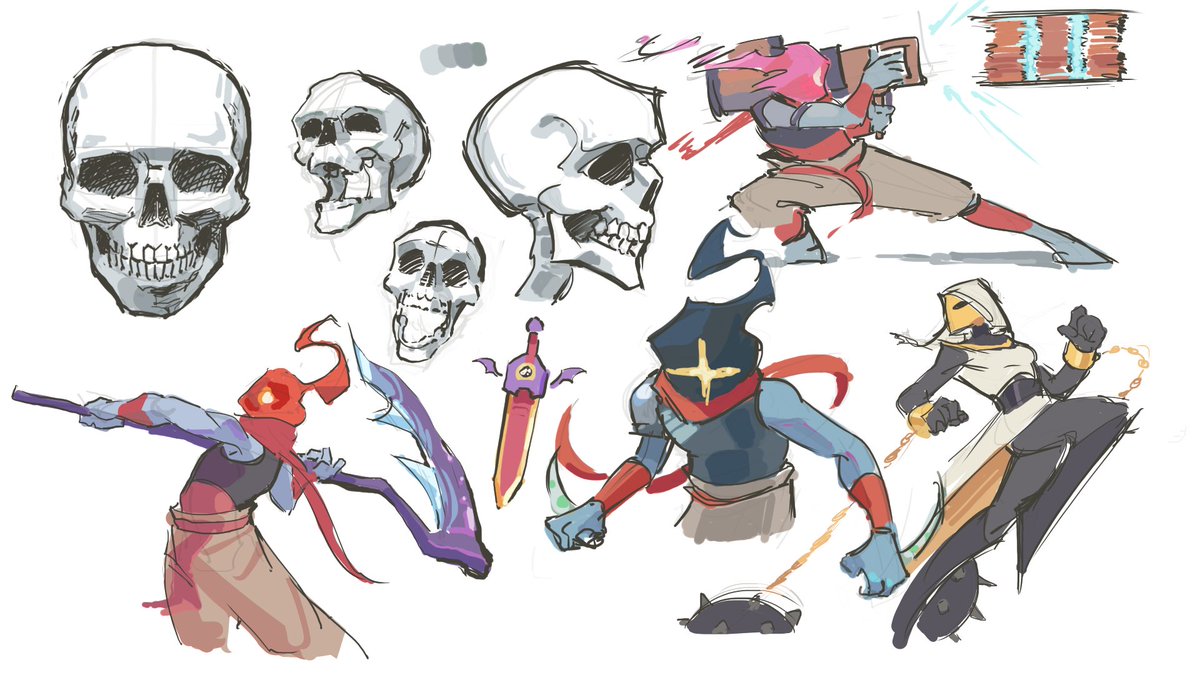 grainofroyce's tweet photo. some skull and dead cells sketches from last week https://t.co/nyywPIKVoT