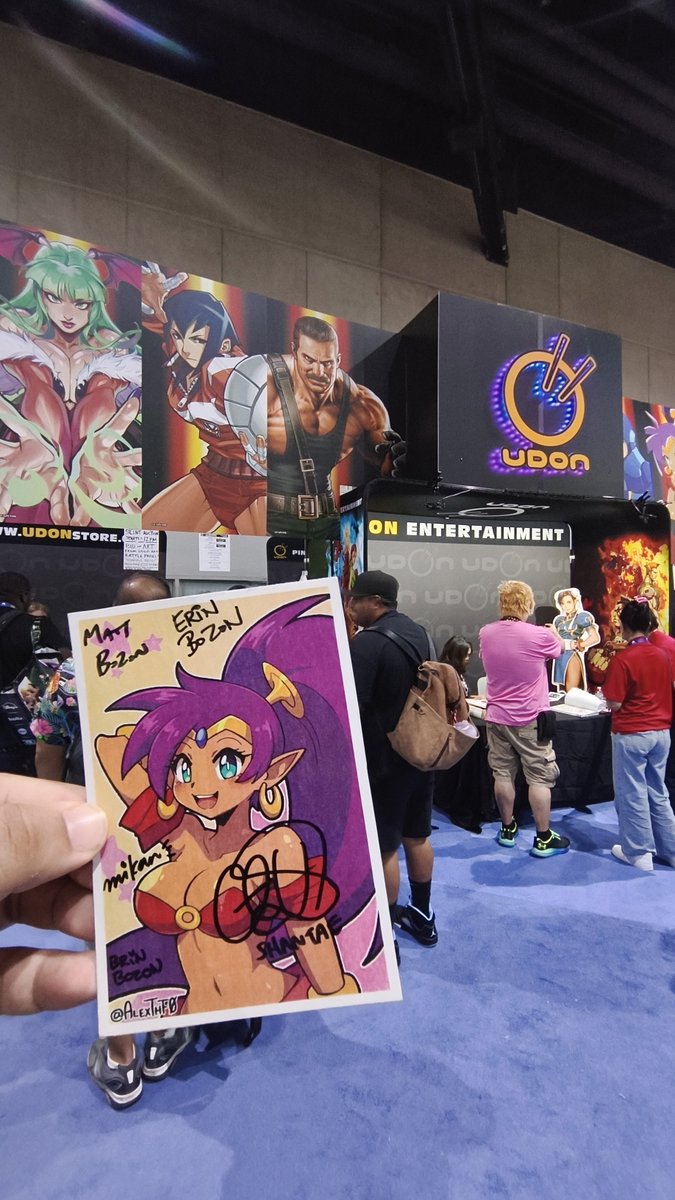 AlexTHF0's tweet photo. Thank you for all the people that wanted their Shantae freebie prints I did as a surprise at #SDCC26
Thank you as well for @UdonEnt for the awesome merch and @MrBozon, Erin and Brin Bozon and @djmikan1 for the kindness and signing my last print!
See you at #SDCC27 ✨ https://t.co/v48ctyf4wh