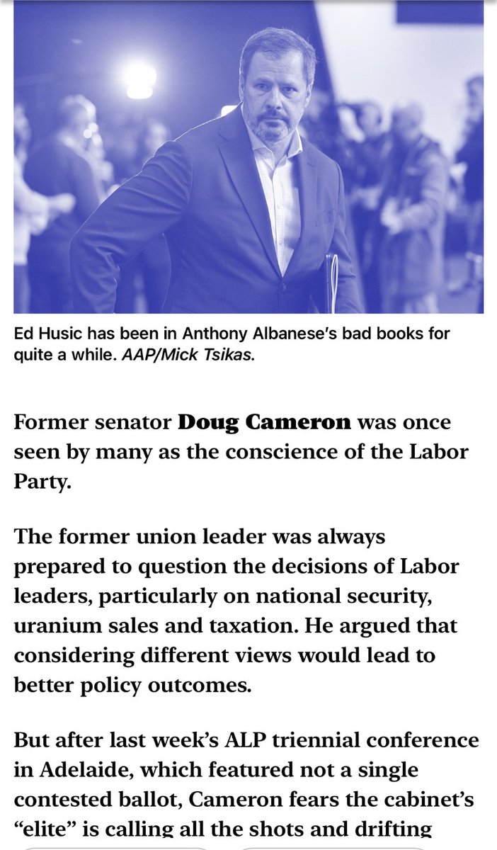 DougCameron51's tweet photo. There is a growing concern about the suppression of debate and alternative views  within an increasingly authoritarian top down Labor party that discourages and suppresses debate under the guise of “unity” https://t.co/igldme3dT0
