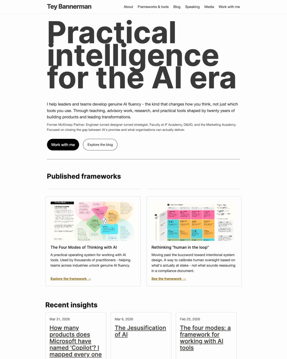 uiuxshowcase's tweet photo. Tey Bannerman shares practical insights on AI strategy, product design, digital transformation, and human-centred innovation—helping teams build AI that delivers real business value.

🔗 Explore here: https://t.co/XyQPULVgVj https://t.co/gN81vr4Z7I