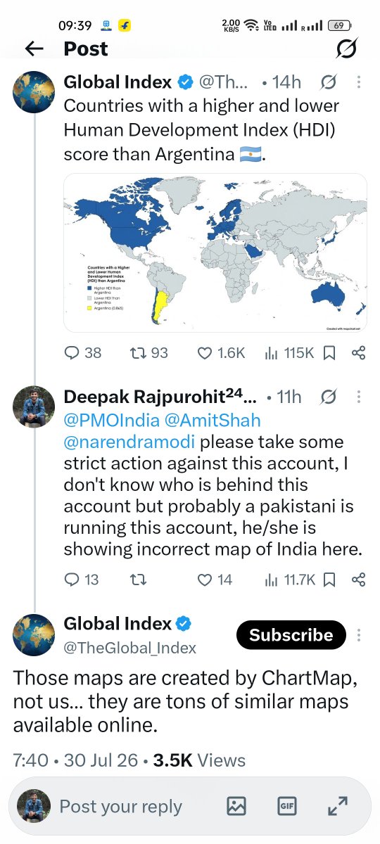 deepaksingh624's tweet photo. @JaipurDialogues @TajinderBagga @AmitShah @AmitShahOffice 

कृपया इस अकाउंट होल्डर पर उचित कार्यवाही करे, इसके द्वारा भारत का गलत नक्शा बार बात दिखाया जा रहा है और जब मैने प्रश्न करना शुरू किया तो इसका जबाव भी पढ़िए। https://t.co/EugPG5aTJn