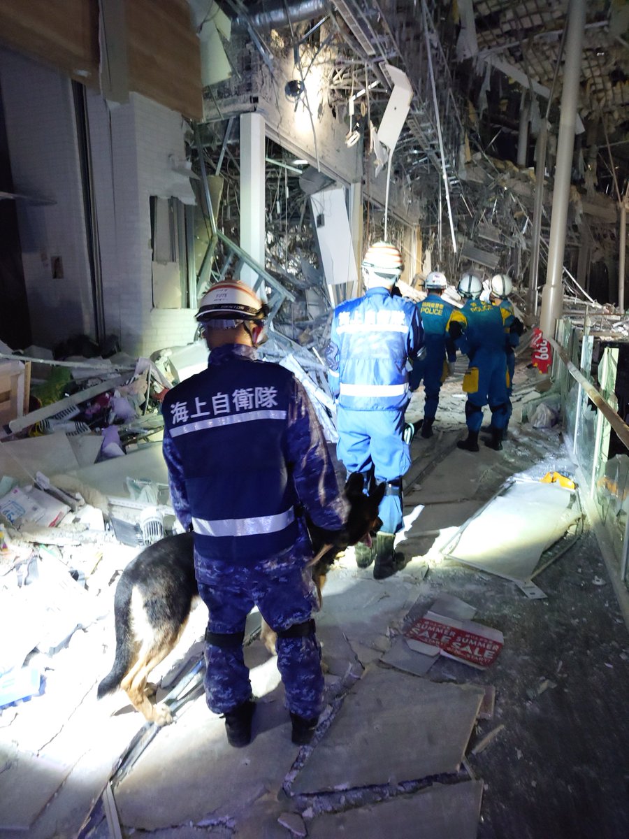 jmsdf_krh's tweet photo. 国際救助犬による捜索活動（その２）をお知らせします。
#イオンモール熊本　#一刻も早く
#呉地方隊 #災害派遣 #命を守る #令和8年熊本地震 https://t.co/NTPTrrdyci