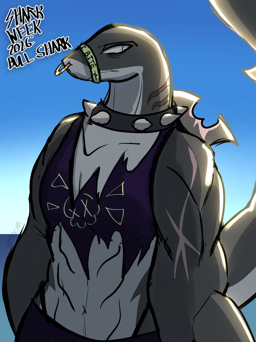taffiocha's tweet photo. SHARK WEEK DAY 4 - BULL SHARK https://t.co/yIrZ9XRZn5