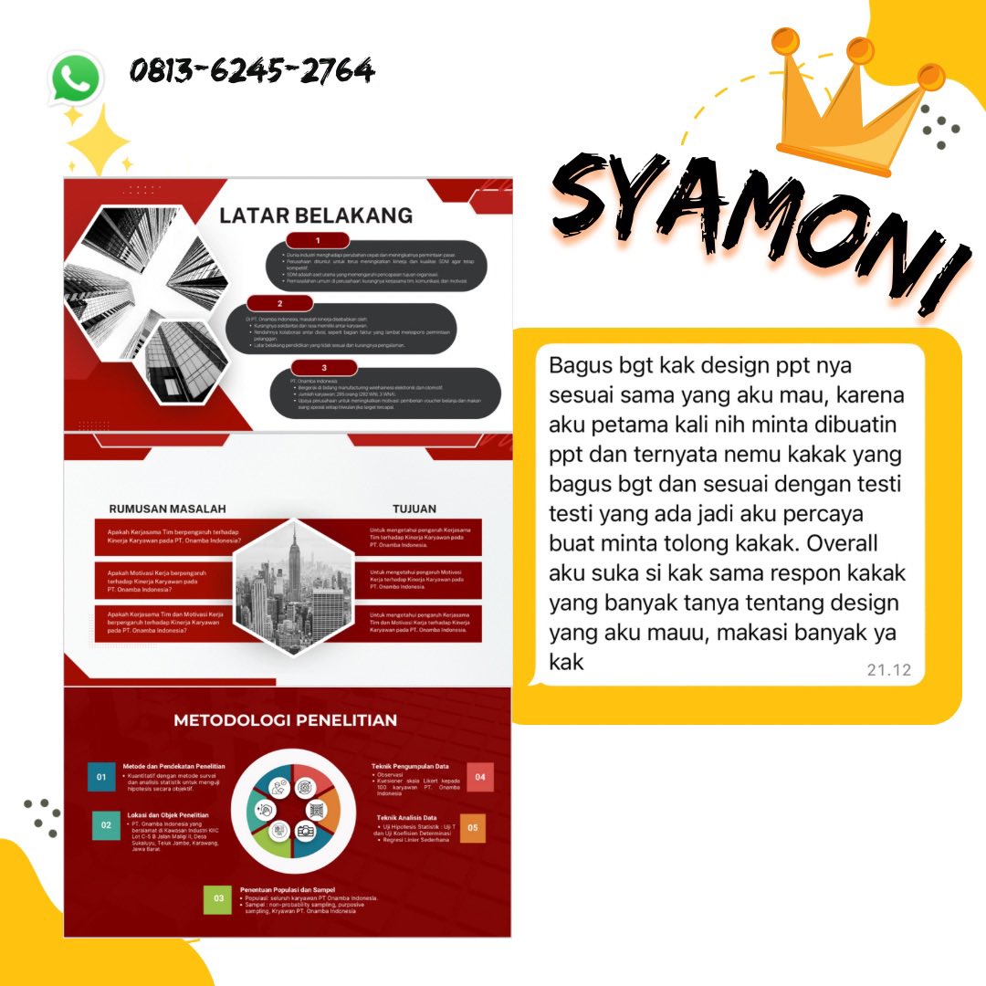 alisyakinara's tweet photo. HARI INI CUMA OPEN 1 SLOT ONLY!

Joki ppt premium! yang butuh joki ppt sidang/sempro/semhas/kerja, design cakep dan rangkuman ngga asal boleh langsung wa ke no ini yah 081362452764 https://t.co/iXxB5i31mg