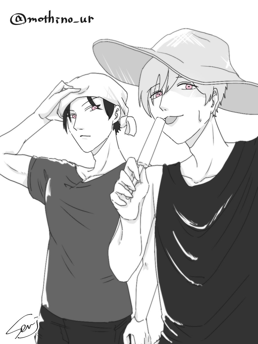 senj7252's tweet photo. コーヒーもちさん、🏷️にいいねありがとうございました～😭✨
夏の日の龍瞬カプ描かせていただきました！ふたりとも凄く可愛いし、ふたりとも仕草に個性が出てて素敵です！🫶💕💕
実は龍さんは二回目なのですが、今回はふたりとも一緒に描くことができて嬉しかったです❣️ありがとうございました！！🥰✨ https://t.co/YAUbdI5YDW