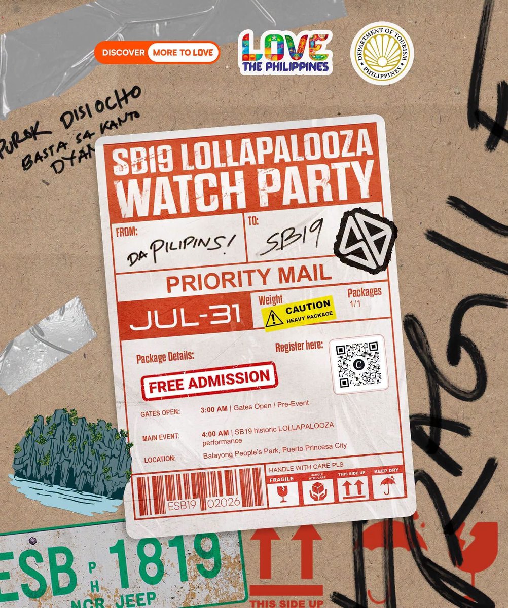 krstnrrae's tweet photo. There will be Lollapalooza watch Party in Palawan 😭 grabe yonnnn!!

Check fb:
https://t.co/2coruvAOsW

@SB19Official #SB19
@TourismPHL https://t.co/74THkHd213