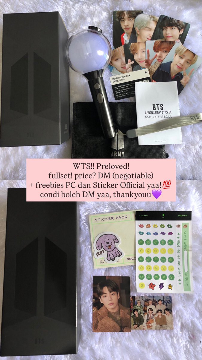 shelly_ej's tweet photo. hi guys aku mau wts preloved armybomb ver SE. yg tertarik boleh dm aku yah for condi. 490k NET yaaaaa, siap kirim.
siapa tau ada yg mau angkutt, aku kasih gift ofc yaaa! thankyouuu. 
.
wts wtt wtb ls lightstick bts army https://t.co/INesC0wAHq