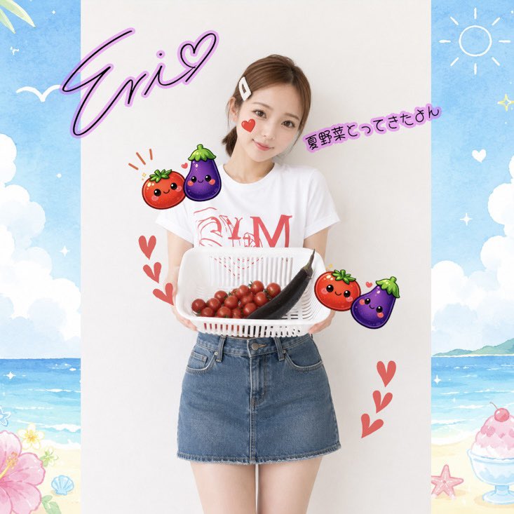 erisanyy's tweet photo. 早起きして夏野菜収穫のお手伝いしてきたよ！😉たくさんありがとうね😍うれぴー🍀今日はイタリアンにしようかな💕 https://t.co/wDiBnvMLqn