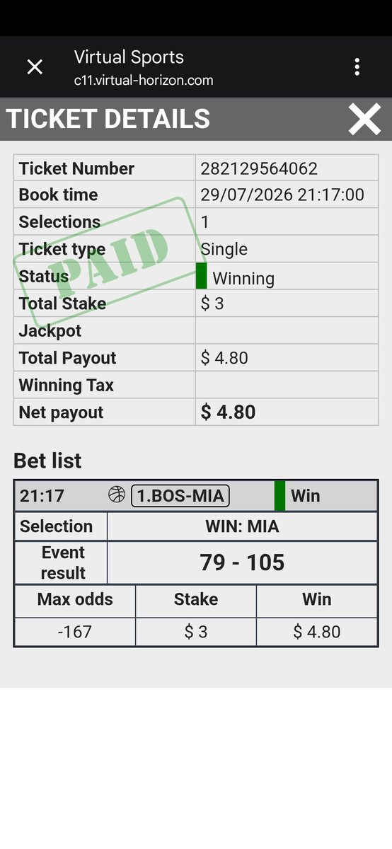SportsWagerLife's tweet photo. CyberRealEstate Official Trading System

Pick the lowest odds on virtual sports and in sports -150 or better

https://t.co/sfpUcNGMbM https://t.co/MRGV0IEGKV
