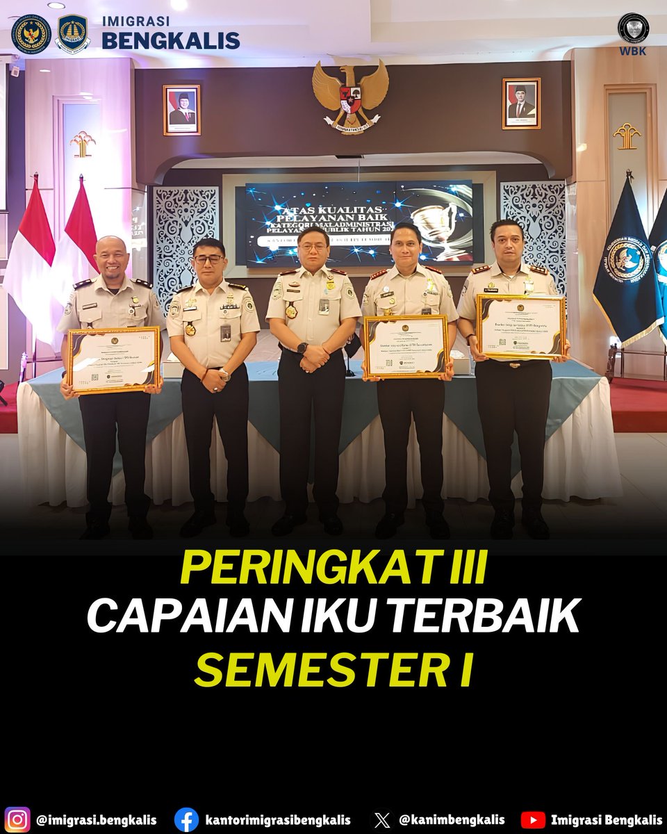 kanimbengkalis's tweet photo. Hai Sobat Mido !

Kantor Imigrasi Kelas II TPI Bengkalis kembali menorehkan prestasi dengan meraih Penghargaan Capaian Indikator Kinerja Utama (IKU) Terbaik III. https://t.co/qrsXDOtqKV