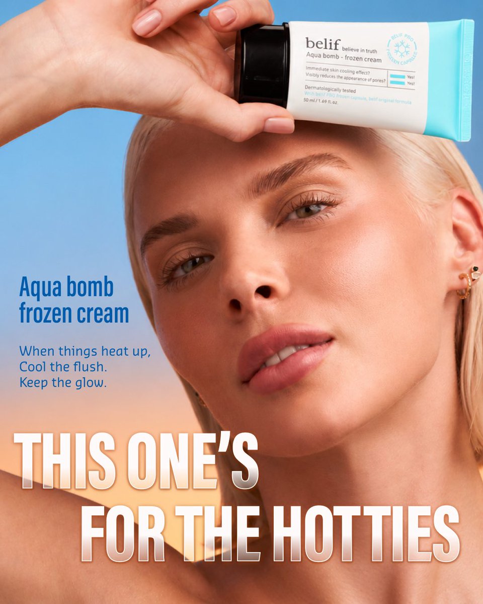 belifusa's tweet photo. Your skin deserves a little TLC after long days in the sun. ☀️💙

Aqua Bomb Frozen Cream helps soothe skin while delivering 3X hydration through innovative PRO Frozen Capsules that melt into skin. The result? Skin that looks calmer, smoother, and visibly more radiant. https://t.co/lBnzNUGZsr