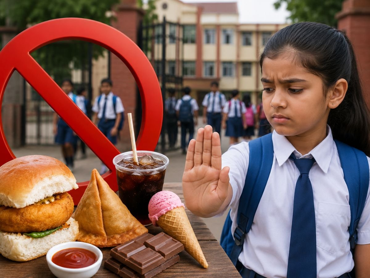 NewsX's tweet photo. No Vada Pav, Samosas or Cold Drinks: Maharashtra Bans Junk Food in and Around Schools

https://t.co/wZOIp303SV https://t.co/PdZYJdjo2K