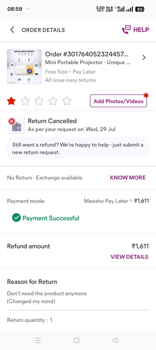 Arpit_offical39's tweet photo. Now the return request option has completely vanished! Multiple complaints &amp; CS calls, but NO help. Is this how you treat customers?
​Order ID: 301764052324457984
Fix this and refund my money immediately! @meesho_support #ConsumerHelpline #Meesho @consumercourtin https://t.co/fFNp5STrDV