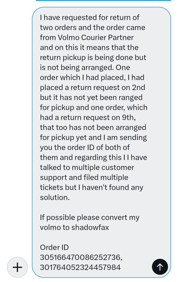 Arpit_offical39's tweet photo. Now the return request option has completely vanished! Multiple complaints &amp; CS calls, but NO help. Is this how you treat customers?
​Order ID: 301764052324457984
Fix this and refund my money immediately! @meesho_support #ConsumerHelpline #Meesho @consumercourtin https://t.co/fFNp5STrDV