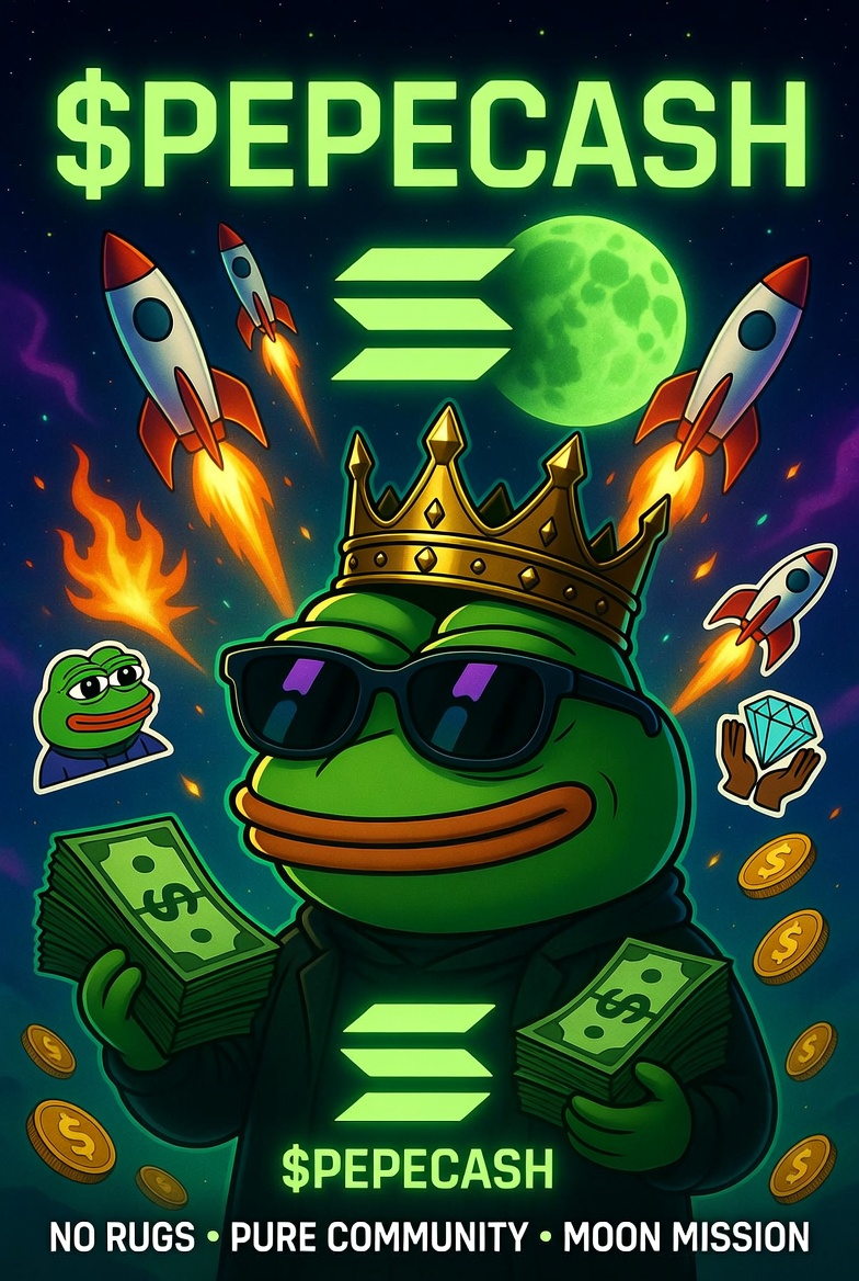 PEPECASHVU's tweet photo. The ultimate Pepe is already here 🐸

$PEPECASH on Solana
No drama. Just memes + community energy.

CA: 655MQLuAYMfTYasaDsQsd1hVQMZs8hvGx8KvNfsQF8o9
Chart: https://t.co/MfNDGongvB

Site: https://t.co/CSV3ajdDcu

Join the PepeCash Army.
We’re not stopping. 🚀

#PEPECASH #PepeArmy https://t.co/LM93IAFeMw
