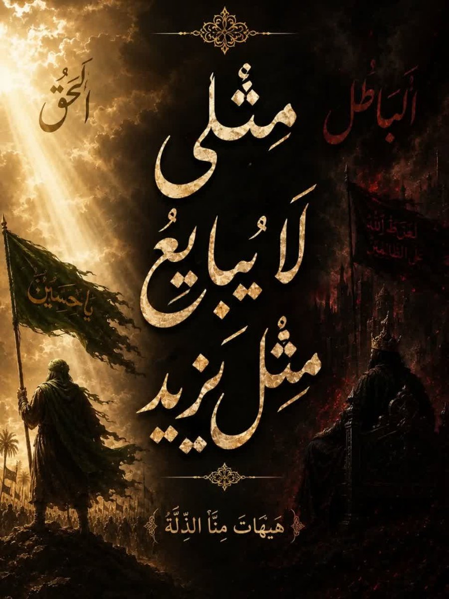 SrkhSyb36713's tweet photo. کسی مثل من، با کسی مثل یزید بیعت نمیکند .

#یا_لثارات_الحسین
#عاشقان_حسین https://t.co/RzNi5wn5hA