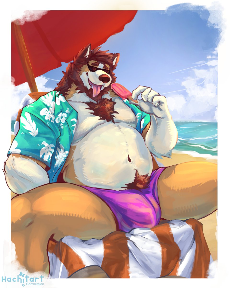 Rakucito's tweet photo. Big dawg in heat 🌴☀️✨

🎨: @Hachitart https://t.co/fx0EWgiXgz