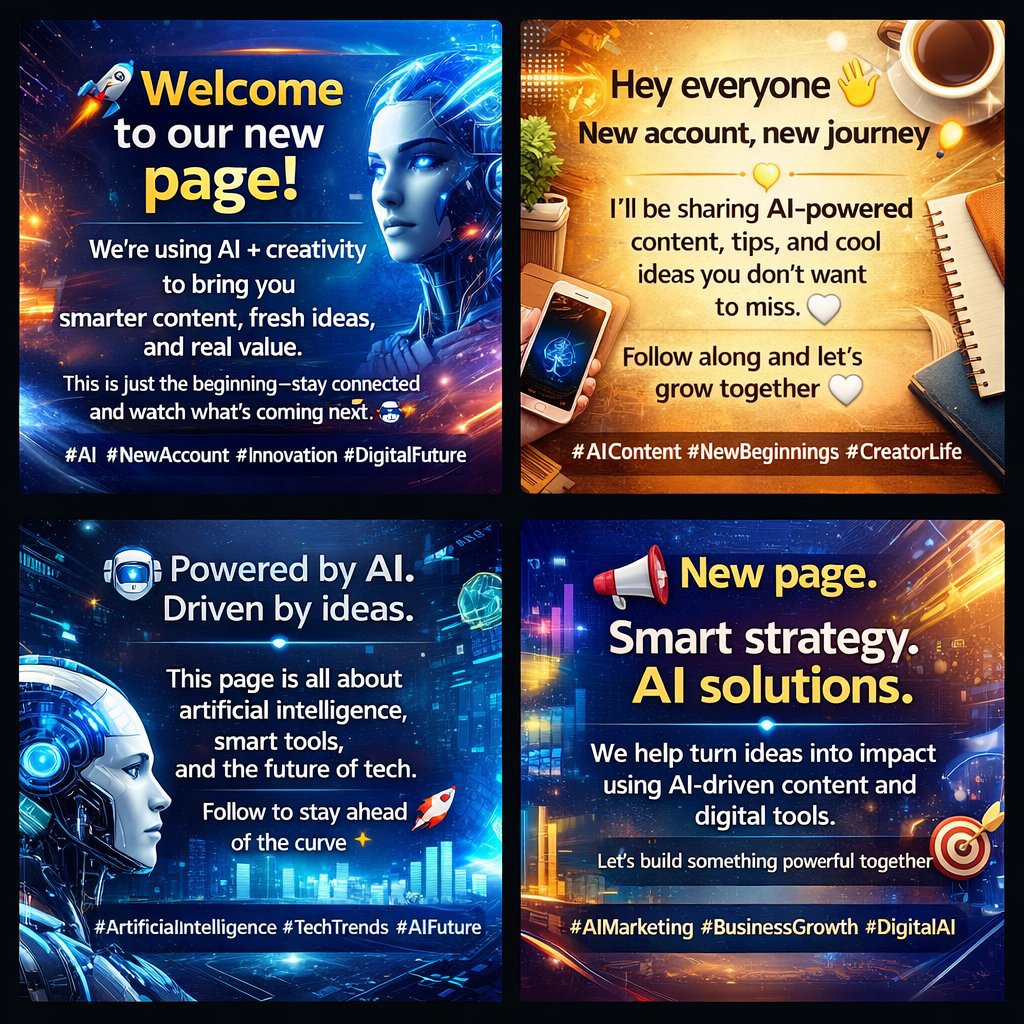 SagorMolla31534's tweet photo. 🚀 Welcome to our new page!

Where AI meets creativity to deliver smarter content, fresh insights, and practical value.

We're just getting started—follow along and be part of the journey. 🤖✨ https://t.co/7XfH40aPYl