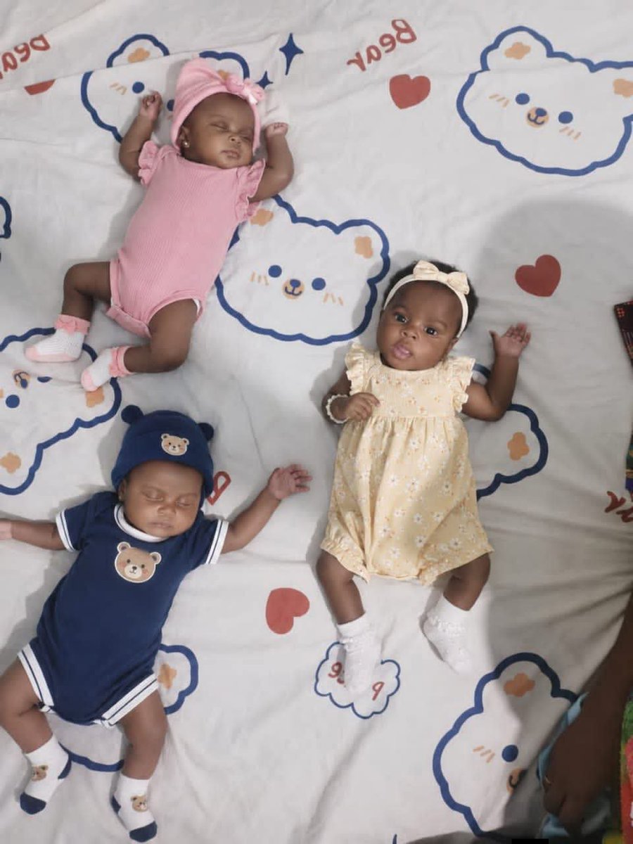 Ruky_Baby27's tweet photo. "I went for my scan with just one question in my heart. Is my baby a girl?

I already had three boys, and I had been praying and hoping for a baby girl. That was all I wanted to know.

The sonographer smiled, looked at the screen, and asked me, Have you ever had a scan that showed triplets?

I looked at him, confused, and said, NO

Then he smiled again and said the words I will never forget.

Congratulations... You're having triplets.

For a few seconds, I couldn't speak.

I wasn't expecting that answer. I went in hoping to hear "It's a girl" but instead, I found out I was carrying three babies.

That day changed my life forever.

Looking at them now, I know God gave me more than I asked for. He turned one dream into three beautiful blessings"