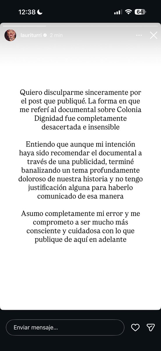 paulapaulav's tweet photo. Comunicado de lauriturri post funa nro 827483 https://t.co/XhJy634zZD