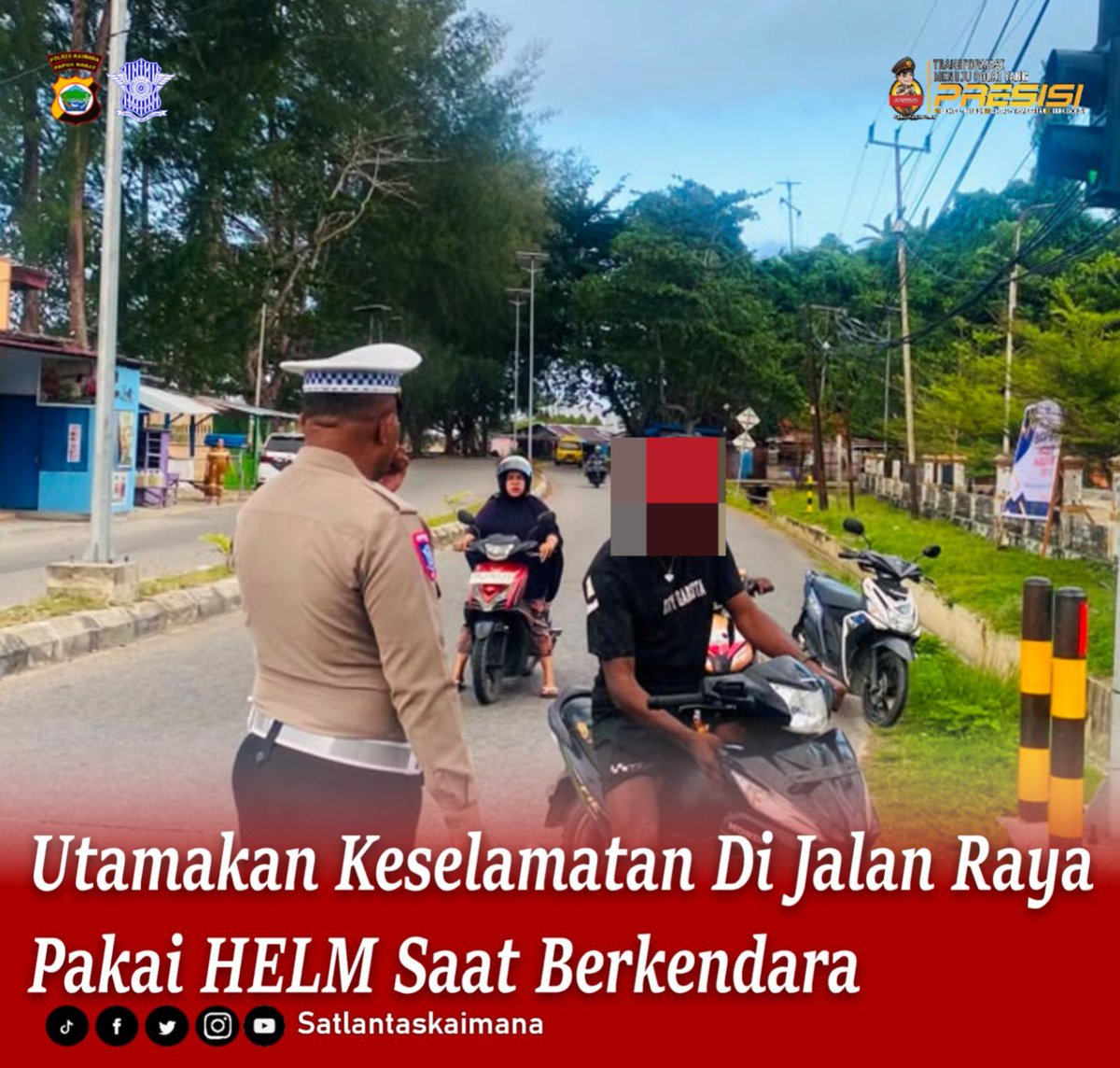 LTSKAIMANA2209's tweet photo. “Utamakan Keselamatan Di Jalan Raya Pakai HELM Saat Berkendara”

#satlantaskaimana #dikmaslantaspolri #irsmm #lalulintas #rasirosakorlantas #ntmc_polri #ditlantaspoldapapuabarat  #kaimana #pelayananpublik #polripresisi #polreskaimana #polantashadir #polriuntukmasyarakat https://t.co/Y5HJuWDvGt